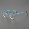 Lunettes de soleil Cadres Acétate Demi-cercle Lunettes Cadre Hommes Mode Métal Coloré À La Main Optique Femmes Myopie Prescription