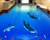 PVC Selfadhesive Floor Beautiful Dolphin Underwater World 3D threedimensional bathroom floor tile floor painting3012902