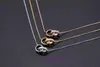 Luxe Carter-halsketting voor dames online shop 18K goud speciale klassieke liefdesserie dubbele ring compleet met originele doos
