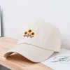 刺繍されたヒマワリ調整可能な野球帽子ハラジュクファッションカジュアルソリッドカラー綿めっきサンバイザー帽子男性240116