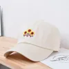 Bestickte Sonnenblumen Einstellbare Baseball Caps Harajuku Mode Lässig Einfarbig Baumwolle Gebogene Sonnenblende Hüte Männer 240116