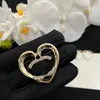 Peach heart earring brooch set classic womens mens letter Brooches luxury designer earring Dress Coat Suit Jewelry hat accessories CSD2401178