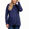 Maternity Hooded Sweater Tops Pregnant Long Sleeve Breastfeeding Blouse Women Top Mama Clothing 240117