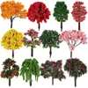 Fleurs décoratives 12 pièces, modèle de paysage d'arbre, faux modèles d'arbres miniatures pour décoration de jardin, raccords de paysage, artisanat