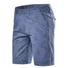 Pantalones cortos de hombre de verano de algodón de cintura media para hombre, pantalones cortos informales de lujo para hombres de negocios, pantalones cortos estampados de playa elásticos Chino, corte clásico, corto para hombre 240116