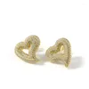 Серьги-гвоздики DRlove, великолепное сердце, блестящие свадебные аксессуары, темпераментные женские украшения, необычный подарок
