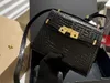 Высококачественные дизайнерские сумки на плечо Роскошные сумки Женские модные сумки Сплошной цвет Y S-образной сумки Черная телячья кожа Классика Диагональная крокодиловая кожа Стильная сумка-конверт
