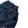Jeans Lawadka 9M-6Years Autumn Winter Kids Denim Pants For Girls Boys New Jeans High Waist Solid Casual Out Jeans Children's Trouser H240508