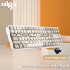 Teclados Aigo A100 Teclado mecánico para juegos 2.4G Inalámbrico USB Tipo-c Interruptor azul con cable 100 Teclas Hot Swap Teclado recargable para jugadores J240117