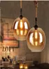 Loft corde de chanvre Vintage LED suspension en verre lampe suspendue pour comptoir de Bar Restaurant café vêtements House8870192