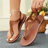 Sandals Female Shoes On Sale 2024 Summer Women's Outdoor Solid Concise Open Toe Chunky Heels Large Size Roman Thong