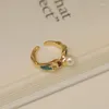 Cluster Rings 2024 Plus Size Natural Freshwater Pearl Irregular Gold Color For Women 18KGF Stainless Steel Fine Jewelry Wholesale