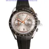Omg zegarek zegarek moda męskie 44 mm sport duży ręczny pierścień ceramiczny skórzany pasek ze stali nierdzewnej wielofunkcyjny Chronograph Automatyczny zegarek mechaniczny