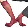 Men's Socks Stretchy Nylon Sheer Knee High Dress Over The Calf For Men