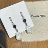 Dangle Earrings YOUNGX French Vintage Black White Baroque Pearl Pendant Light Luxury Handmade Beaded Eardrop For Women Jewelry