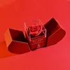 Gåva till kvinnor Eternal Rose Present Box /W Heart Necklace I Love You to the Moon and Back Flower Jewelry Box för Valentine Wedding 240117