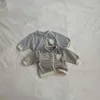 Jackets 2023 New Baby Casual Striped Cardigan Cotton ldren Long Sleeve Jacket For Boys Girls Coat Infant Spring Clothes H240508