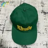 Rhude Caps Designer Rhude Hat Ball Hat Casual Ritedoed Outdoor Sunshreen Baseball Cap Męskie i Damskie Wysokiej jakości streetwear Green Blue Rhude Regulowane 4214