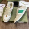 Designer smutsiga läderskor guccilys sko lyx retro grön vit casual platta sneakers par hösten vinter läder lapptäcke utomhusskor