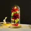 Faux Bloemen Groen Kunstbloem Cadeau Chinese Valentijnsdag Kerstmis Creatief Glas Er Rose Decoratie Drop Delivery Otqqg