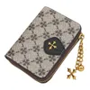 Cartera de moda para mujer, estampado corto, multitarjeta, bolso para tarjetas, monedero con cremallera Vertical 020724a