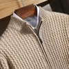 MVLYFLRT 100% Merino Wool Coat Mens Stand Collar Cardigan Autumn and Winter Thickened Cashmere Knitted Jacket Korean Fashion 240201