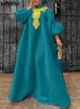 Plus -storlek Vonda Women Dress 2023 Bohemian Lace Patchwork Long Lantern Sleeve Party Maxi Sundress Summer Casual Robe Femme 240116