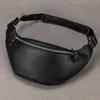 Erkekler İçin Orijinal Deri Bel Paketleri Fanny Pack Kemer Çantası Telefon Torbası Mini Seyahat Göğüs Çantası Erkek Crossbody Bag Deri Deri Torbası Siyah 240117