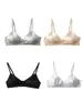 Suyadream Women Wire Free Silk Bras NaturalLining 34カップ毎日摩耗Bra2023下着シルバーの親密240116