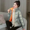 Kadın Trençkotları Kısa Kadın için Kapitone Yastıklı Ceketler Kısa Kadın Ceket Siyah Hoodie Kırpılmış Kalın Dolgu Giysileri Sıradan