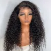 Perruque Lace Front Wig synthétique bouclée 360, cheveux brésiliens de densité 250, 40 pouces, bordeaux, 13x6 HD, rouge 99j, pour femmes