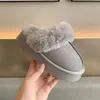 Slippers 2024 Selling Women's Snow Boots Leather And Grass Flat Bottom Half Trailer Thick Warm Large Cotton Shoes