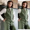 Green Groom Vests 2019 Custom Made Six Five Men Vest Slim Fit Prom Vest Notched Lapel Wedding Weistcoat243o