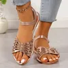 Sandals Slippers Women Summer Fashion Bling Female Coll Color Flat Beach Diamond Shoes Outdoor Plus Siz 43