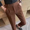 Navy Mens Suit Pants White Black Trousers Gray Khaki Pantalones Hombre Fashion Slim Male Pant 28 29 30 31 32 33 34 36 240117