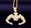 Collier avec pendentif flexible en or, grand bloc, chaîne cubaine, couleur argent, zircone cubique, bijoux Hip hop Rock pour hommes 039s, 52x5cm7656791