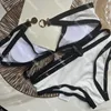 Diseñador para mujer Bikini Traje de baño Carta Cristal Monokini Moda Sexy Biquini Conjunto corto Sujetador Fiesta en la playa Sexy Push Up Vendaje Traje de baño Traje de baño