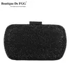 Boutique De FGG Schwarze Abendtaschen und Clutches für Damen, formelle Party, Abendessen, Strass-Handtaschen, Braut- und Hochzeits-Clutch 240117