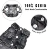 Siyah Denim Köpek Ceket Çift Delik Tasarım Vintage Jean Küçük Orta Köpekler Bulldog Terrier Beagle Ceket Pet Kıyafet 240117