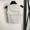 Kurze ärmellose Strickoberteile, diamantverzierte gestrickte T-Shirts, gestrickte ärmellose Weste, ärmelloses Sommer-T-Shirt für Damen