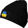 Bérets drapeau ukrainien trèfle tricot bonnet chapeaux d'hiver pour hommes et femmes tricoté casquette de crâne à revers