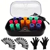 VamsLuna Electronic Rollers Set GLOVES For Long Medium Short Hair Travel Hair Roller with Clips 240117