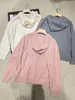 Womens Sweaters Winter loro Water Ripple Cashmere Pink White Gray Hooded Cardigan piana