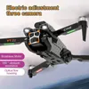 Drone With Three Cameras For Adults, Brushless Motor, Altitude Hold, Obstacle Avoidance, RC Quadcopter Toy With Carrying Case