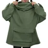 Sweat-shirt à capuche à manches longues pour femmes, nouveauté, manteau à capuche de couleur unie avec poche à rabat de Style paresseux, 240116