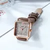 Kobiety vintage kwadratowy sense sense duży pasek wodoodporny kwarcowy zegarek
