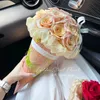 10 pièces boîte à fleurs de crème glacée boîte d'emballage de roses sac d'emballage de bouquets portables boîte-cadeau magasin de fleurs mariage cadeau de Saint-Valentin 240117