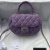 24C principios de primavera nuevo paquete de cubierta de manija color lana cadena de diamantes cuero 336 bolso de diseñador de lujo bolsos de moda bolso de mujer bolso de hombro con solapa clásica