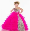 Sparkly Silver paljetter Girls Pageant Dresses One Shoulder Princess Ball Gown Birthday Party Wedding Flower Dress Customize5398791