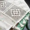Boho Floral Semi-occultant Windows Crochet Gland Rideau Polyester Coton Lin Mélange pour Chambre Salon Bohème Rideau 240117
